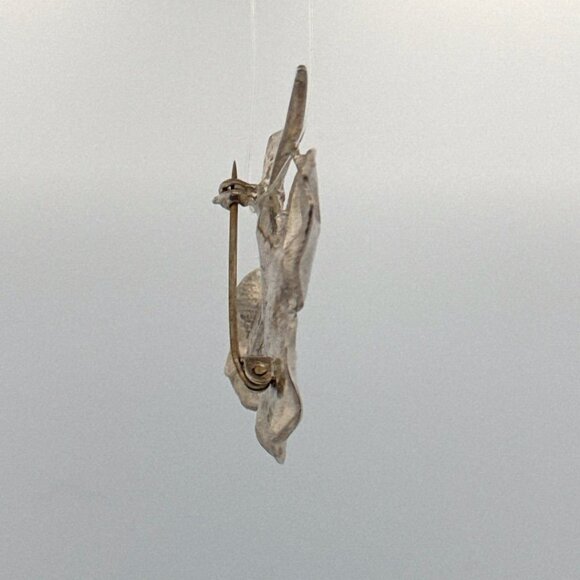 Estate Sterling Silver 925 Four Leaf Clover Brooch Pin, 16.7g, Hallmarked - Picture 2 of 9